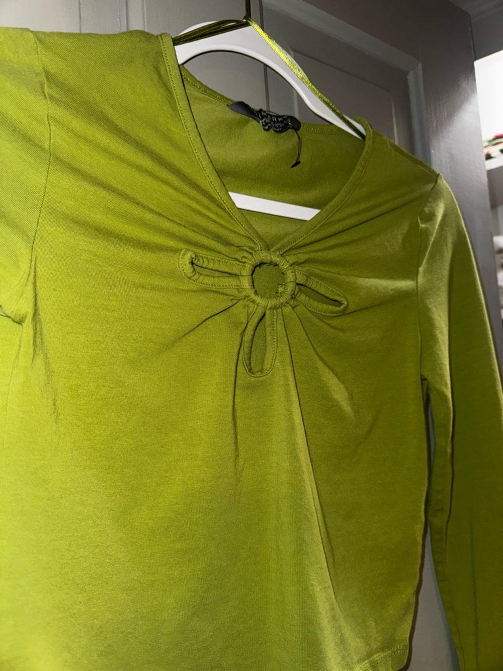 Primark Lime Green Long Sleeve Top with Ring Detail